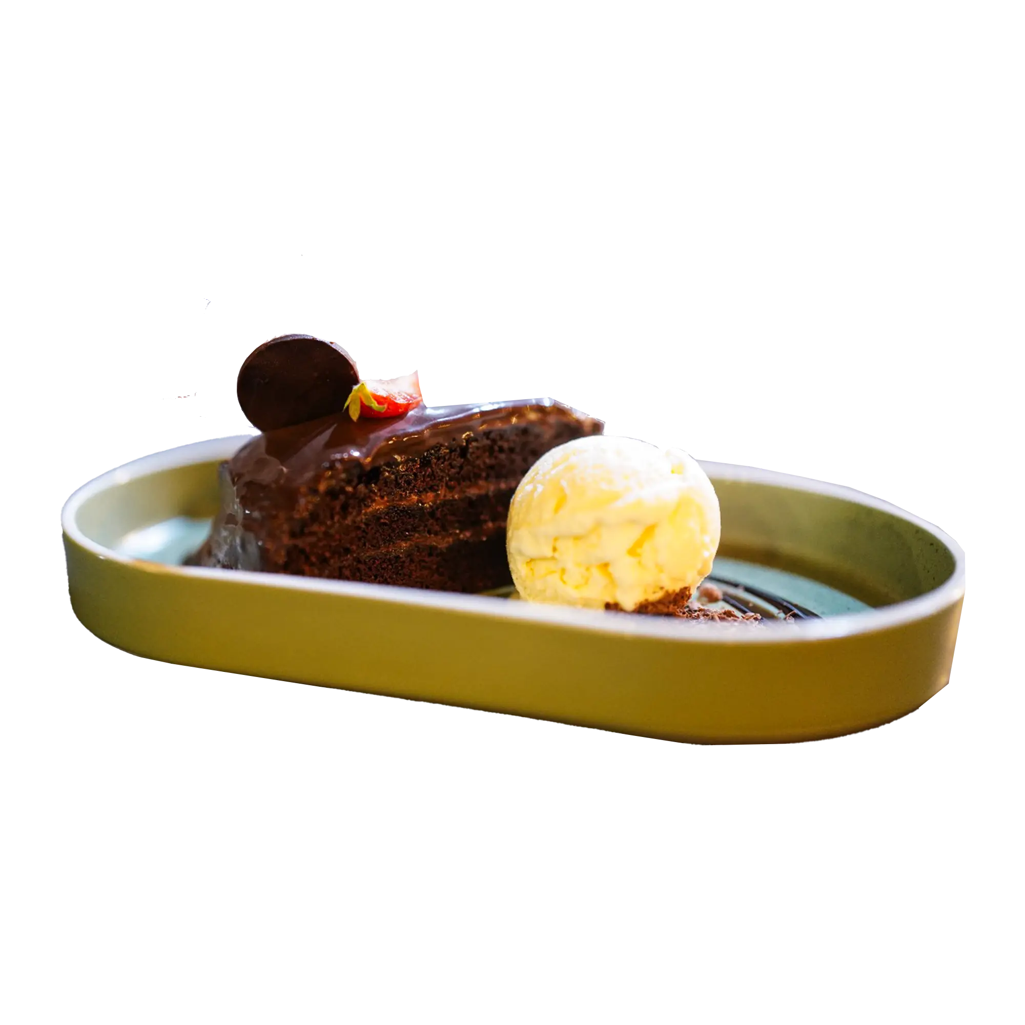 Chocolate cake with Ice cream